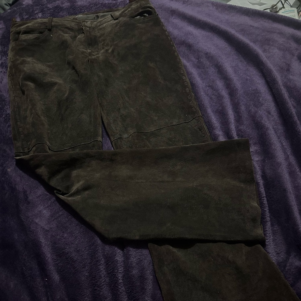 Women’s/men’s suede brown jeans